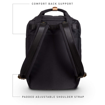 Doughnut Travel Laptop Backpack, Slim Durable Reborn Series Daypack Backpacks, Men & Women Fits 14 Inch Notebook, Black, One Size