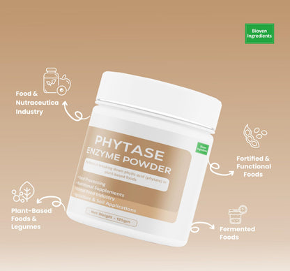 Bioven Ingredients Phytase Enzyme Powder Feed Grade/ Food Grade for Food Processing, Poultry,Swine,Ruminants & Aquaculture,Improved Nutrient Absorption, Enhanced Digestibility & Enhanced Nutritional Value