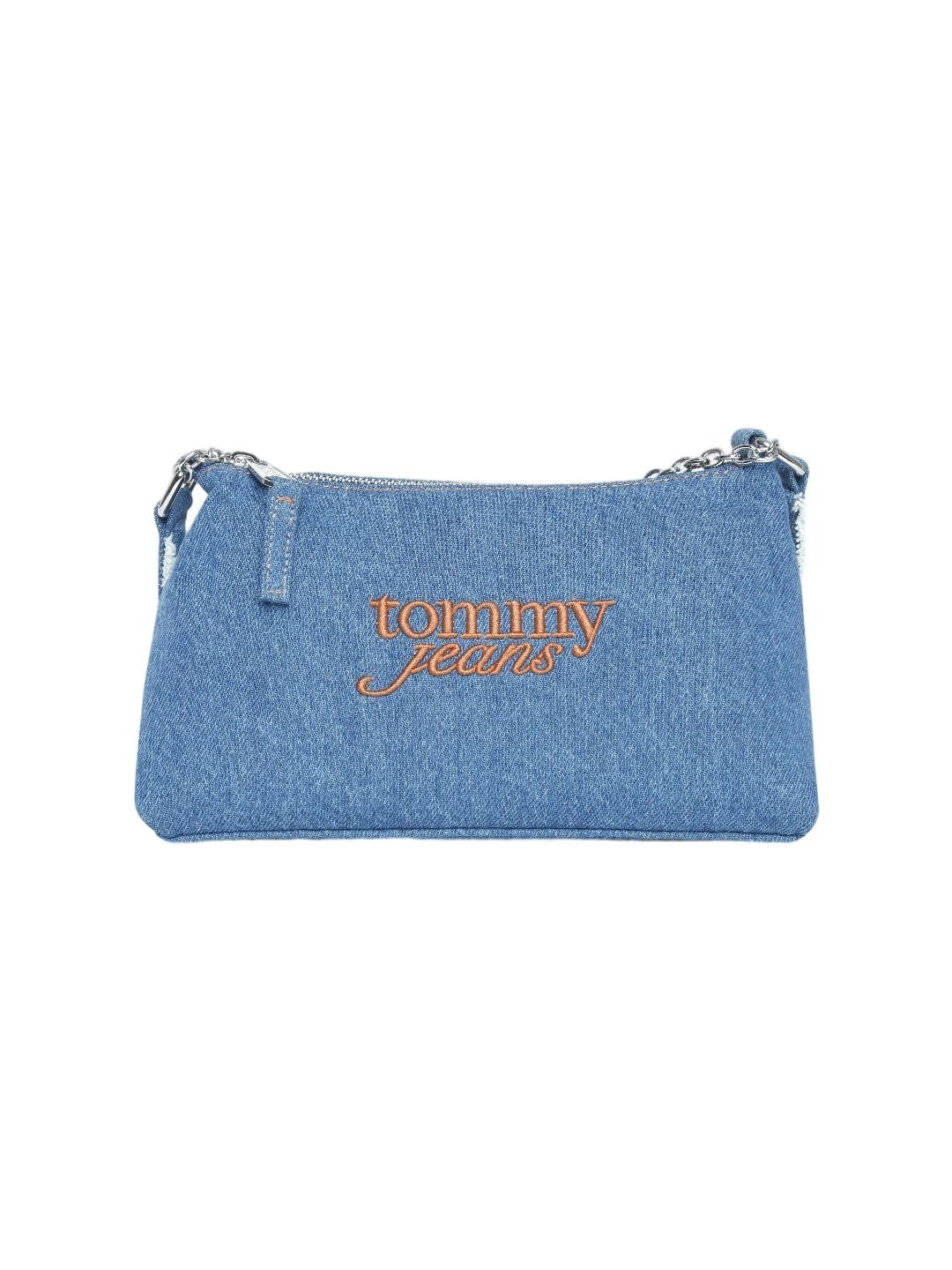 Tommy Hilfiger Logo Blue Cotton Sling Bag