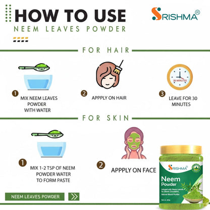 Srishma Neem Powder for Eating | Face Pack | Diabetes | Drink | Fever | Liver (200 g)