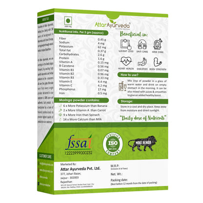 Attar Ayurveda 100% Moringa Leaf Powder (200g) | Drumstick Leaf powder- image 8