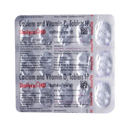 Dailycal Hd 500 Mg /1K - Strip of 15 Tablets