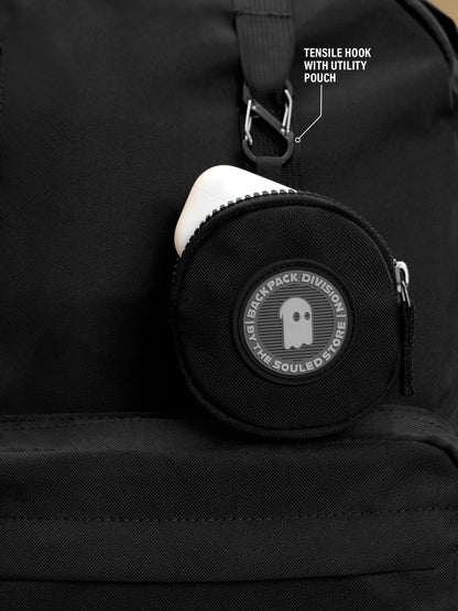 The Souled Store Nimbus: Phantom Backpacks | Sleek All-Black Urban Laptop Bag | Water-Resistant Multi-Compartment Travel Bag for Men & Women | Lightweight Durable College & Office Rucksack
