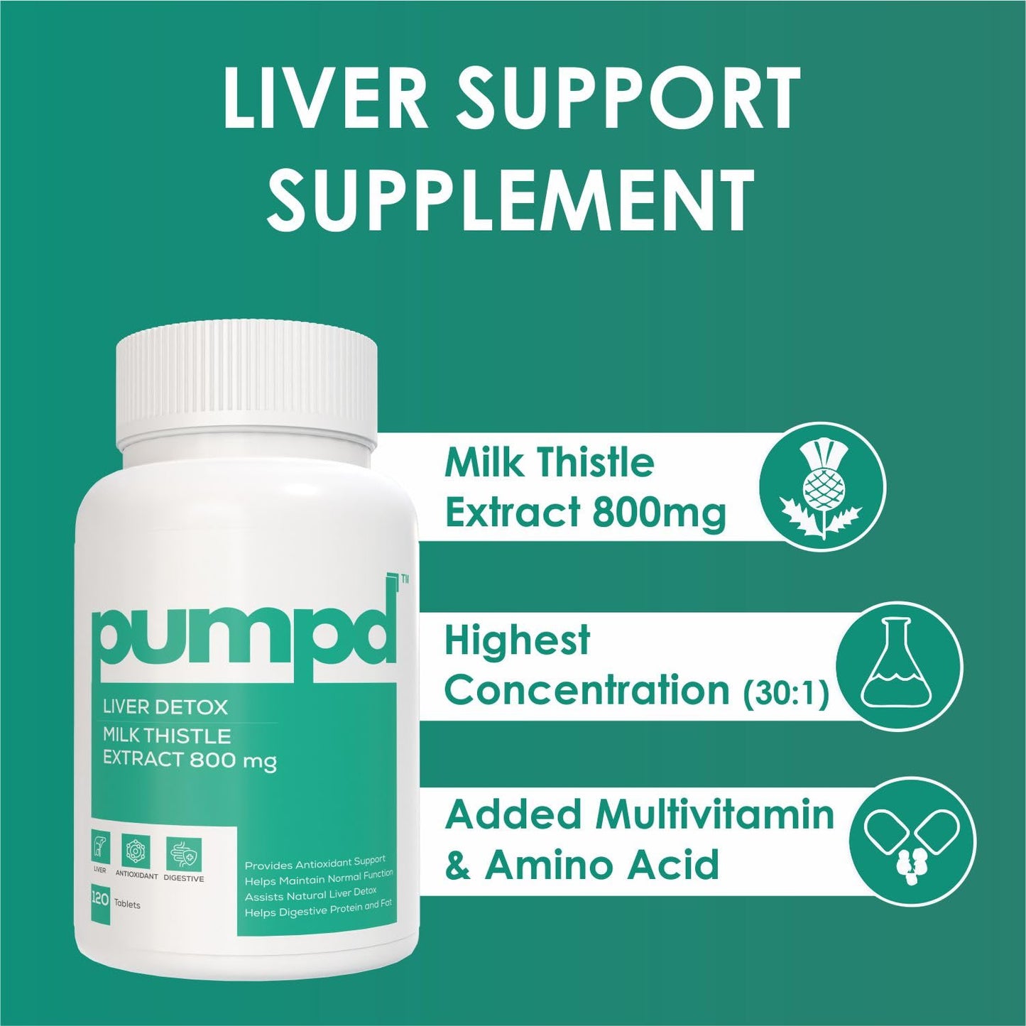 Pumpd Liver Detox Supplement with Milk Thistle Extract 800mg | 80% Flav- image 6