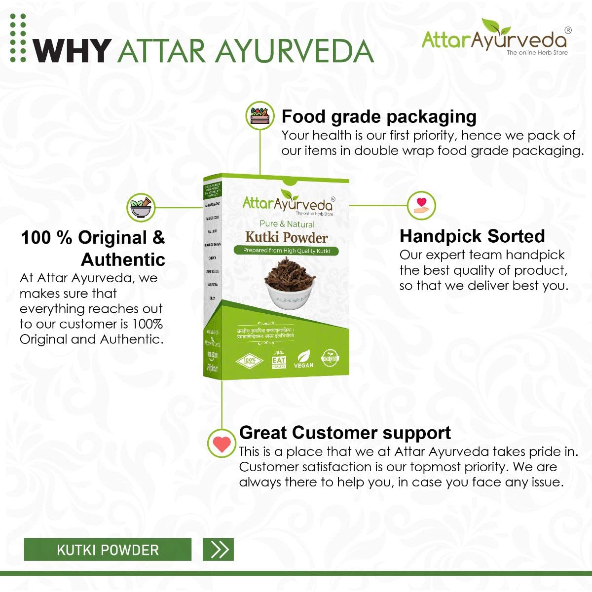 Attar Ayurveda Kutki Powder 100 gm - For Liver support, Detox, Blood su- image 2