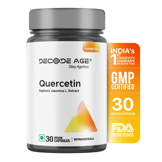 Decode Age Quercetin| 100mg Per Serving | Bio-flavonoids for Healthy Immune Response| Anti-Inflammatory | Ease Allergies| Antioxidant (30 Vegan Capsules)