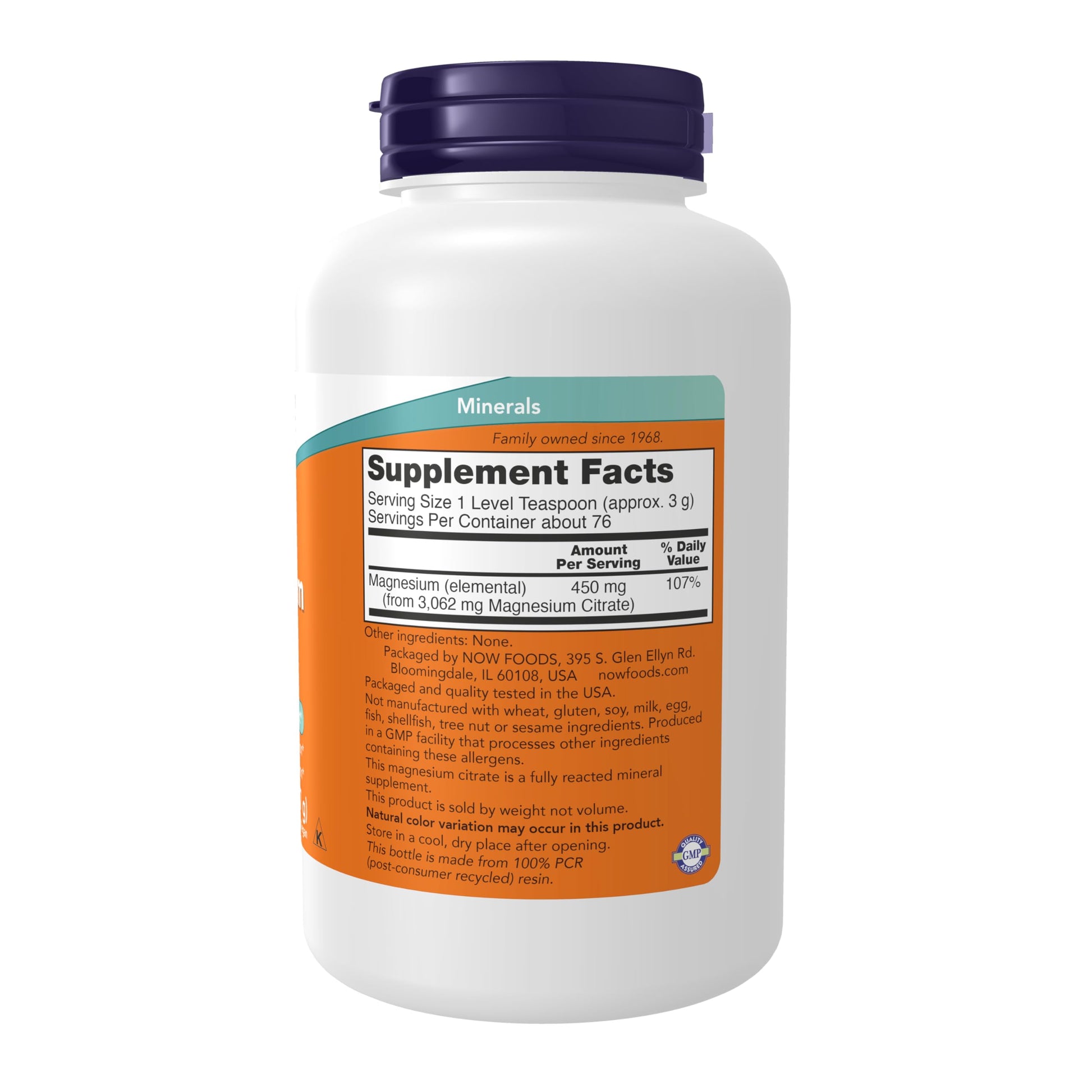 Now Foods, Magnesium Citrate, 100% Pure Powder, 8 Oz (227 G)- image 7