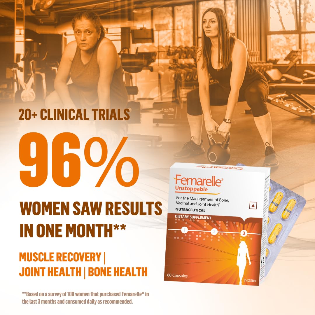 Femarelle Unstoppable | 60-80+ Women Joints, Bones, Muscles Supplements | DT56a Clinically-Proven | Global Brand | 60 Capsules (1 Month Usage)