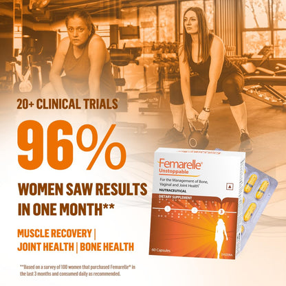 Femarelle Unstoppable | 60-80+ Women Joints, Bones, Muscles Supplements | DT56a Clinically-Proven | Global Brand | 60 Capsules (1 Month Usage)