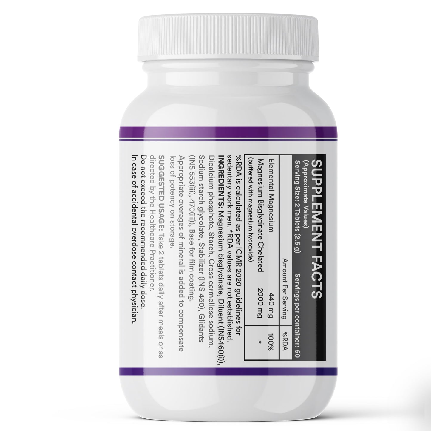 INLIFE Magnesium Glycinate 2000mg Chelated Forte, Bisglycinate Form, Muscle Recovery Sleep & Nerve Health, Men Women, 120 Tablets - (Pack of 1,120, count)