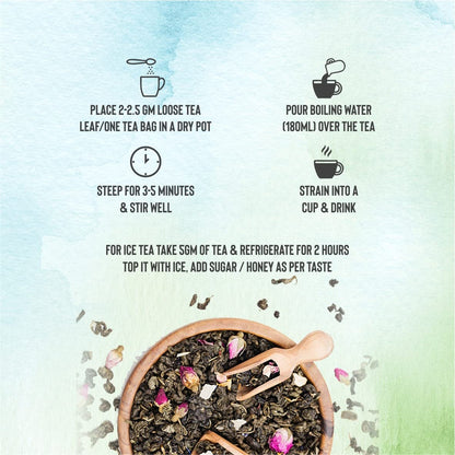 Tifusion Organic Green Tea for Healthy hair Glowing Skin & Relaxation Natural Whole Loose Leaves Herbal Tea Rich in Anti Oxidant Immunity Booster (20 Tea Bag)