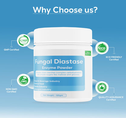 Fungal Diastase Enzyme Powder by Bioven Ingredients, Non-GMO Supplement,Helps in Dough Fermentation, Dietary Supplements/Food and Beverages