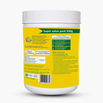 Pro360 WeightGainer Pro for Women & Men 500g | Calorie Rich Supplement with Triple Protein Source & 25 Nutrients for Healthy Weight Gain | Muscle Gainer Protein Powder | Chocolate Flavour