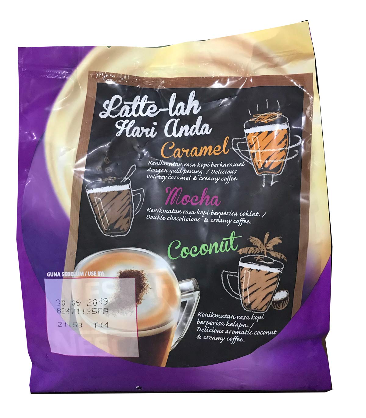 Nestle Nescafe 3 in 1 Mocha Coffee Latte - Instant Coffee Packets - Single Serve Flavored Coffee Mix (15 Sticks)