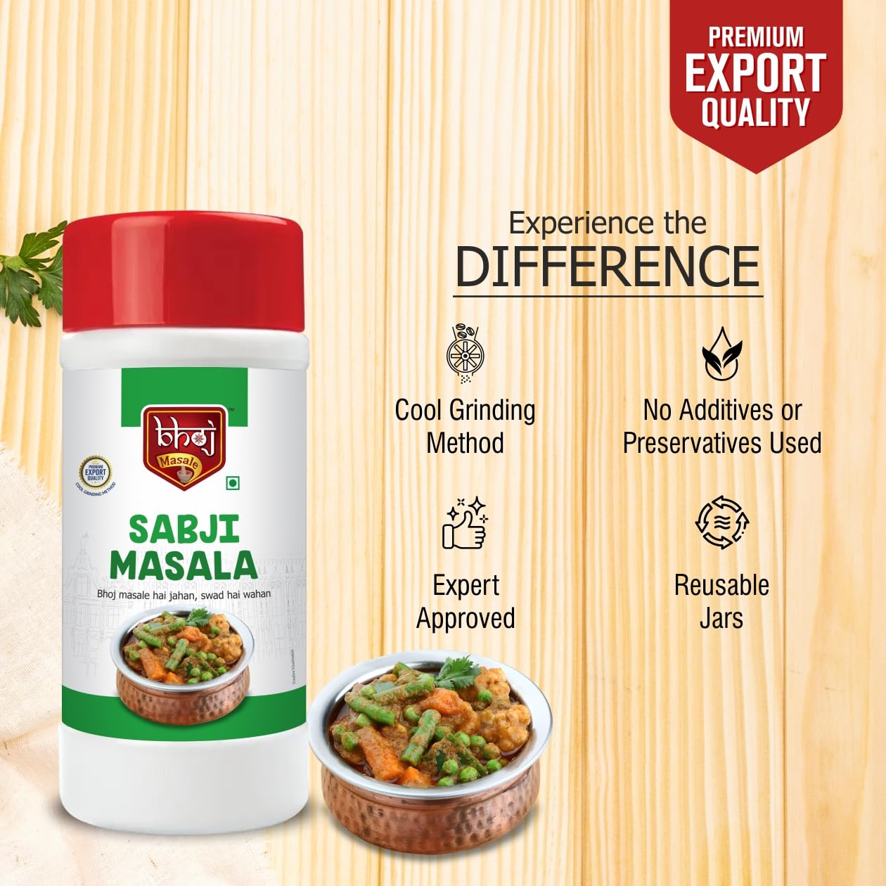 Bhoj Masale Sabji Masala Powder Net 450GM | Spices with Natural Ingredients For Healthy and Delicious Cooking. No colour, no preservatives, no onion & no garlic (Jain Masale)