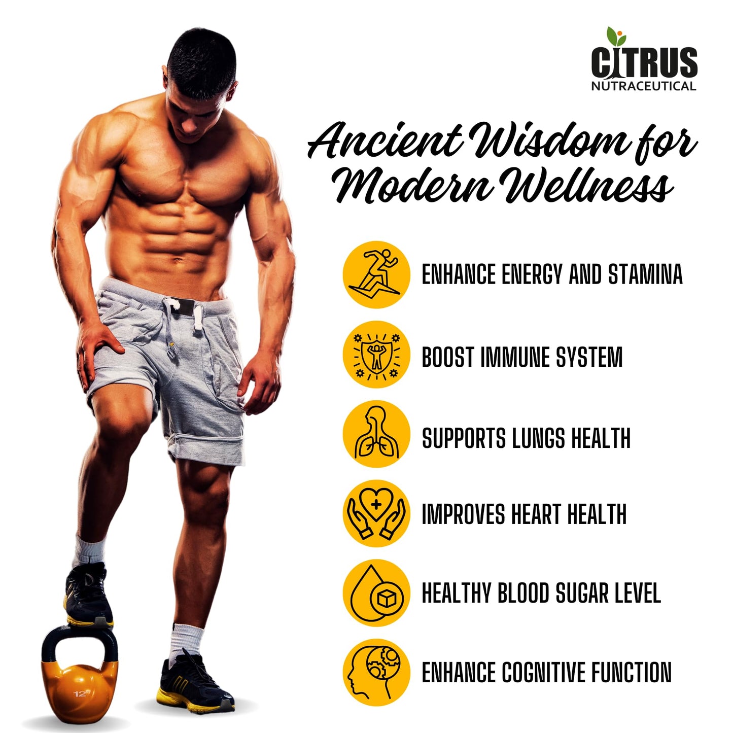 CITRUS NUTRACEUTICAL Cordyceps 500 mg for Energy Stamina Performance Immunity Respiratory Health Heart Health and Cognitive Function (60 Capsules)
