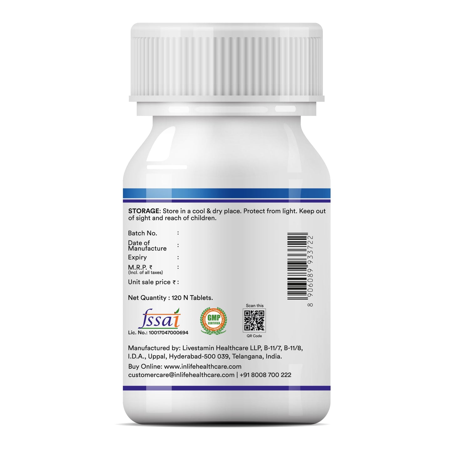 INLIFE Melatonin 5mg Tablets | Vegetarian Friendly & Easy to Swallow Supplement for Men and Women - 120 Tablets