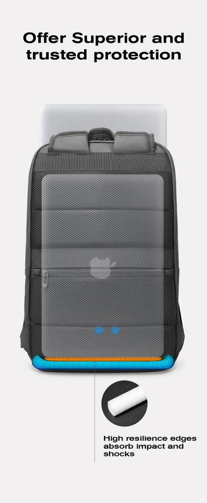 Red Lemon BANGE MetroGuard Laptop Backpack | 27L Water-Resistant Travel Bag | Anti-Theft Backpack for Men & Women | Fits 15.6" & 16" Laptops | Office, College, Business & Travel Bag (Grey)
