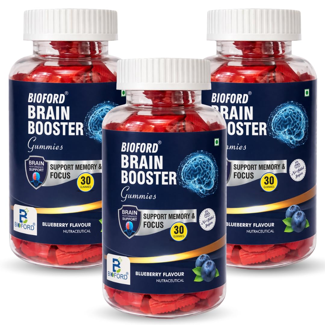 Bioford Brain Booster Gummy Bacopa Monnieri Boosts Memory, Focus & Concentration Brain Fog Support Improve Quality of Life Bacopa monneieri