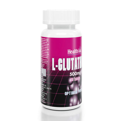 HealthAid L-Glutathione 500mg with Vitamin C For Glowing & Radiant Skin| Supplement for Glowing Skin, Anti Aging & helps improve detoxification | 60 tablets