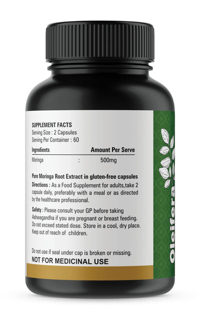 Organic Moringa Capsules | 90 Capsules | Non-GMO and Gluten Free Supplement | Complete Green Superfood | 100% Pure Leaf Powder | Energy, Metabolism and Immune Support