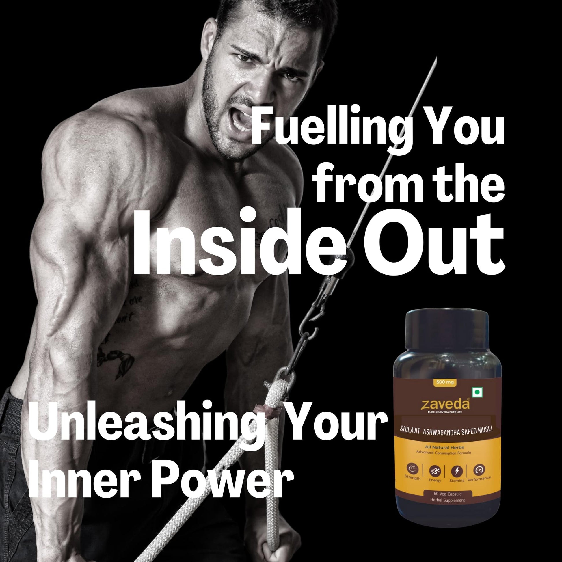 ZAVEDA Shilajit Ashwagandha Kounch beej Safed Musli Capsules For Men |- image 6