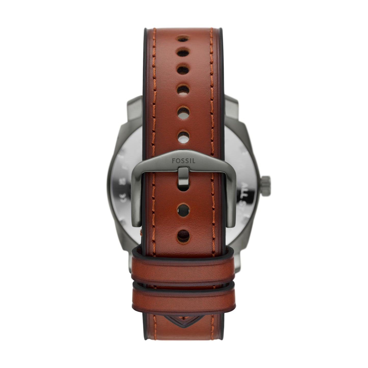 Fossil Leather Machine Analog Gray Dial Men's Watch-Fs5900, Band Color:Brown, Dial_Grey