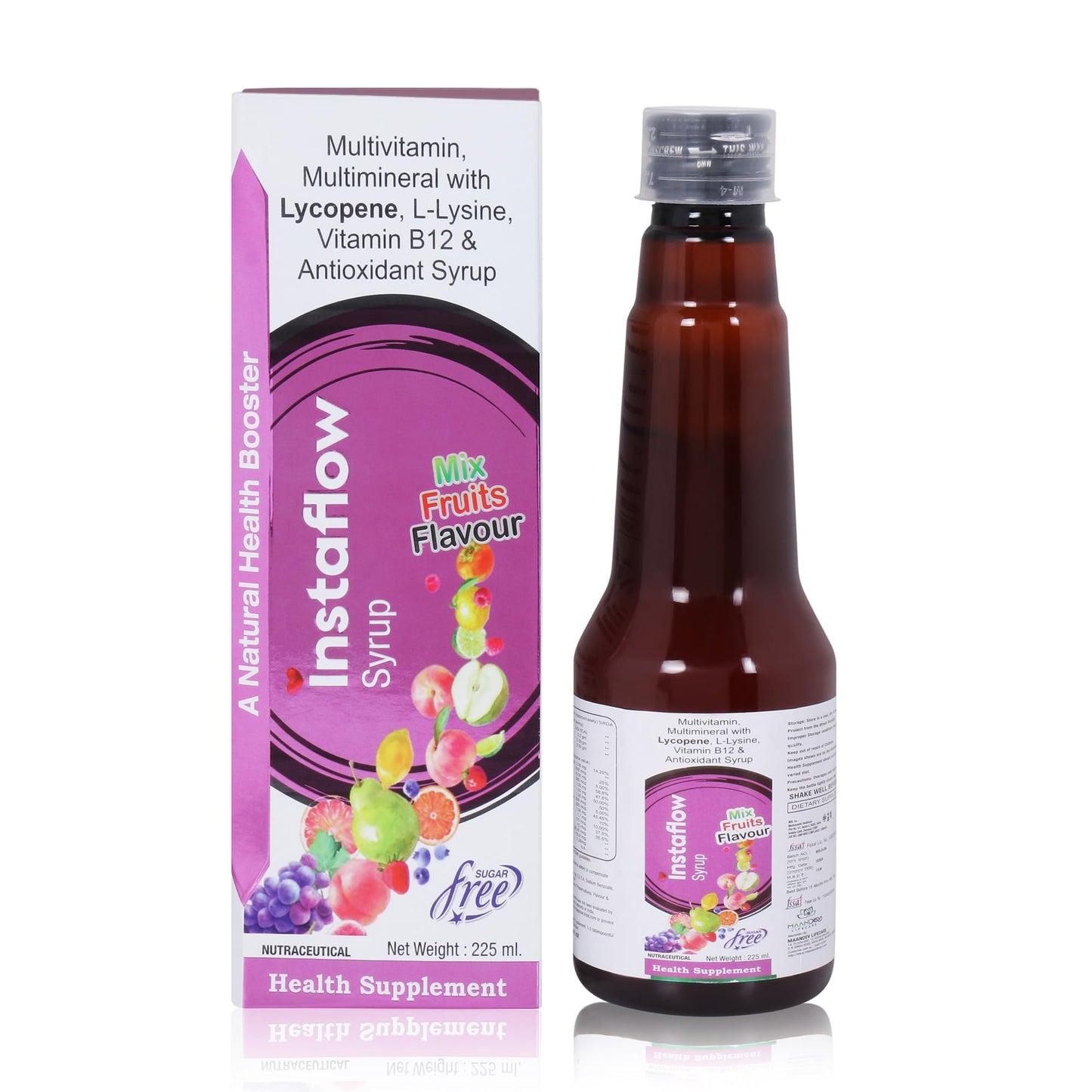 Maandev Lifecare Instaflow Sugar-Free Multivitamin Syrup & Kolesta Ayurvedic Heart Health Syrup | Energy, Immunity & Cardiac Support | Herbal & Sugar-Free Wellness Combo for Men & Women