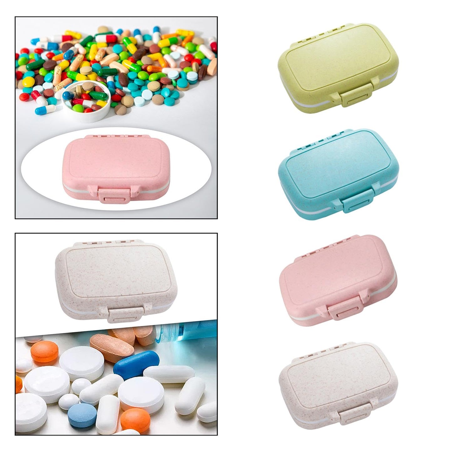 SECRET DESIRE 5xPill's Box Mini Portable Pills Organizer Case for Fish Oil Supplements Daily Green|Health Care|Pill Boxes, Pill Cases