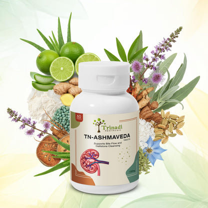 Trinadi TN-ASHMAVEDA Tablets | Ayurvedic Gallstone Care & Liver Support | Promotes Bile Flow, Digestion, Detox & Gallbladder Health | Natural Herbal Supplement (60 tablet (pack of 2))