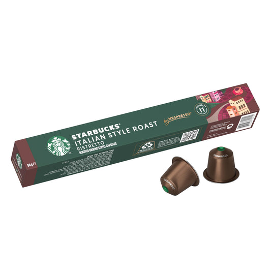STARBUCKS by Nespresso Italian Style Roast By Nespresso Dark Roast Coffee Pods (Pack Of 1, Total 10 Capsules), 56 Gram