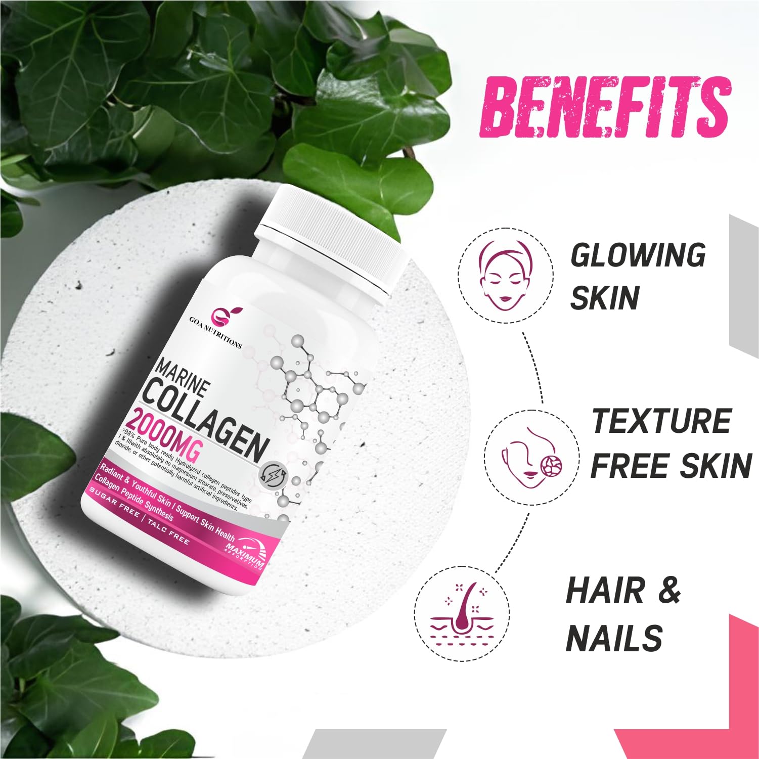 GOA NUTRITIONS Marine Collagen Powder for Skin, Hair Supplement for Men- image 3