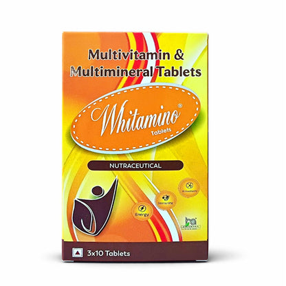 Whitamino Multivitamin Tablets for Men & Women | Daily Energy, Immunity & Wellness Support | Essential Vitamins & Minerals | 10 Tablets