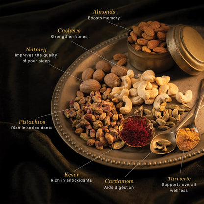 Vedic Mother Homemade Milk Masala 100gm | Premium Homemade With Real Dry Fruits and Saffron | Packed With Vitamins and Nutrients That Our Body Needs | 100% Natural Ayurvedic Touch