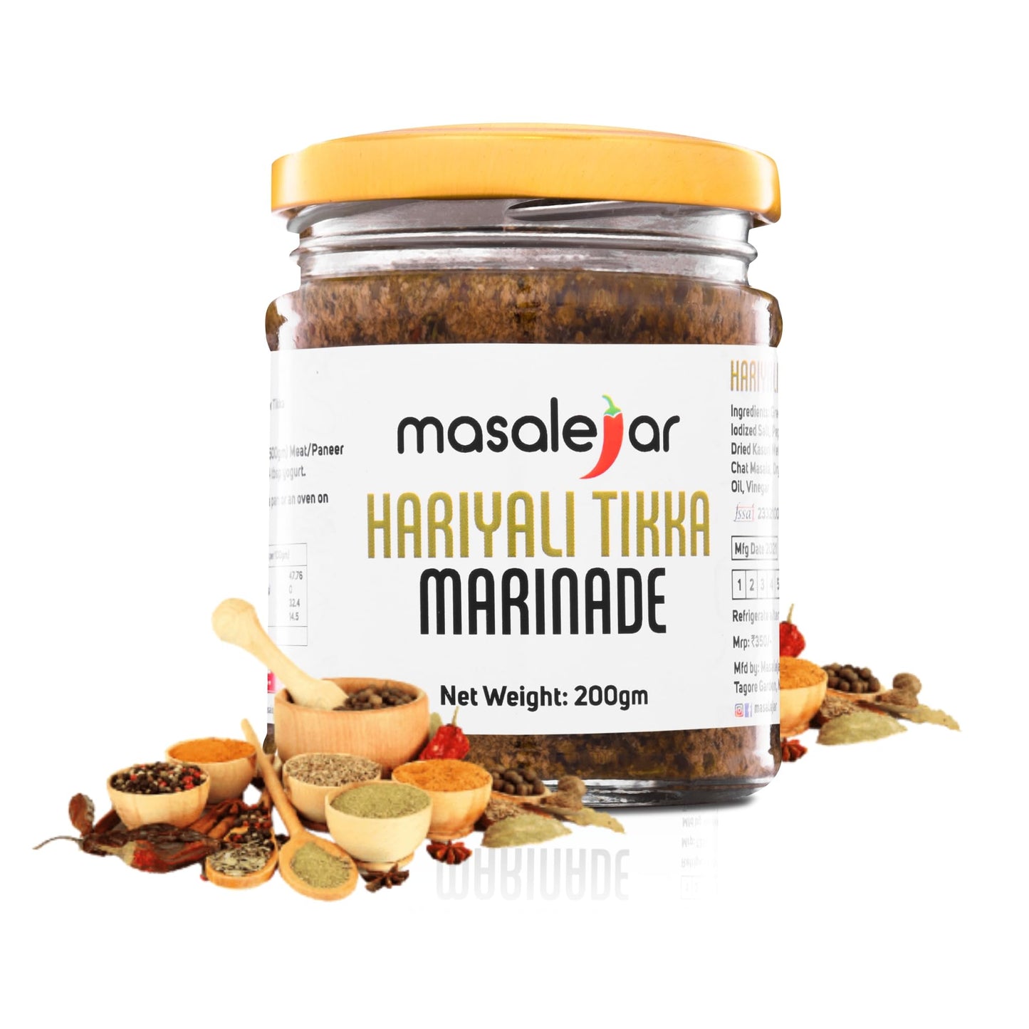 Masalejar Hariyali Marinade Masala 200g | Ready-to-Cook Chicken & Paneer Tikka Marinade | Green Tandoori Spice Mix