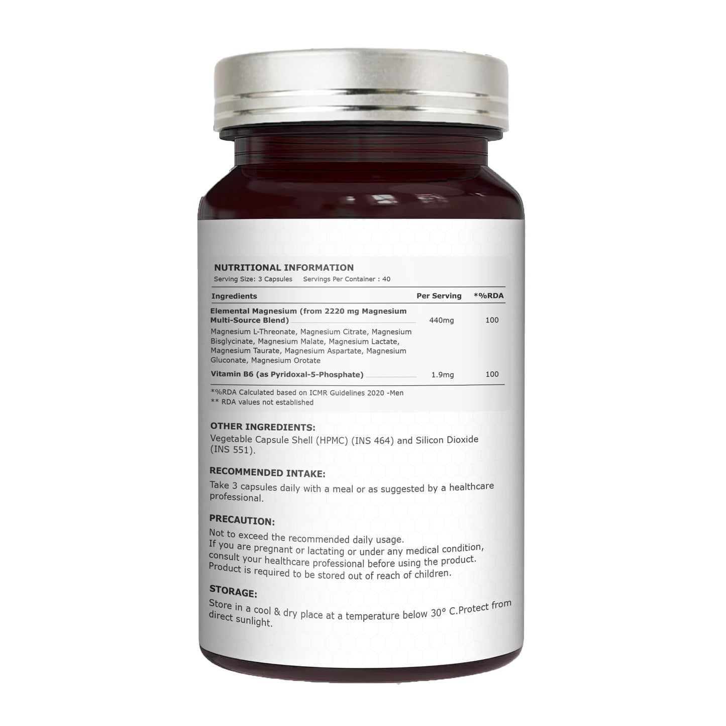 Pure Nutrition Mag 9 Pro - 120 Veg Caps | Magnesium Supplement with 9 Forms of High Absorption Magnesium Glycinate, L Threonate, Citrate for Sleep, Muscle, Nerve, Heart & Brain Health