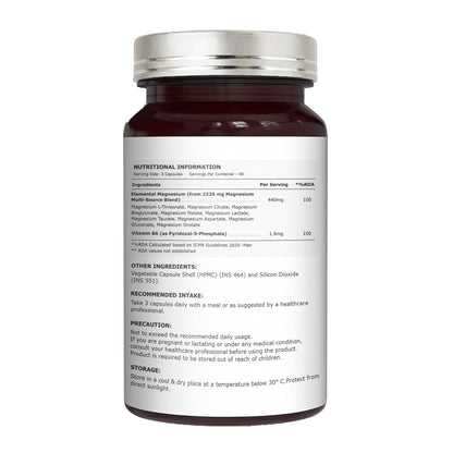 Pure Nutrition Mag 9 Pro - 120 Veg Caps | Magnesium Supplement with 9 Forms of High Absorption Magnesium Glycinate, L Threonate, Citrate for Sleep, Muscle, Nerve, Heart & Brain Health