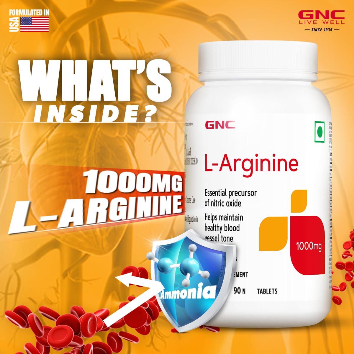 GNC L-Arginine 1000 mg | 90 Tablets | 1000mg Per Serving- image 5