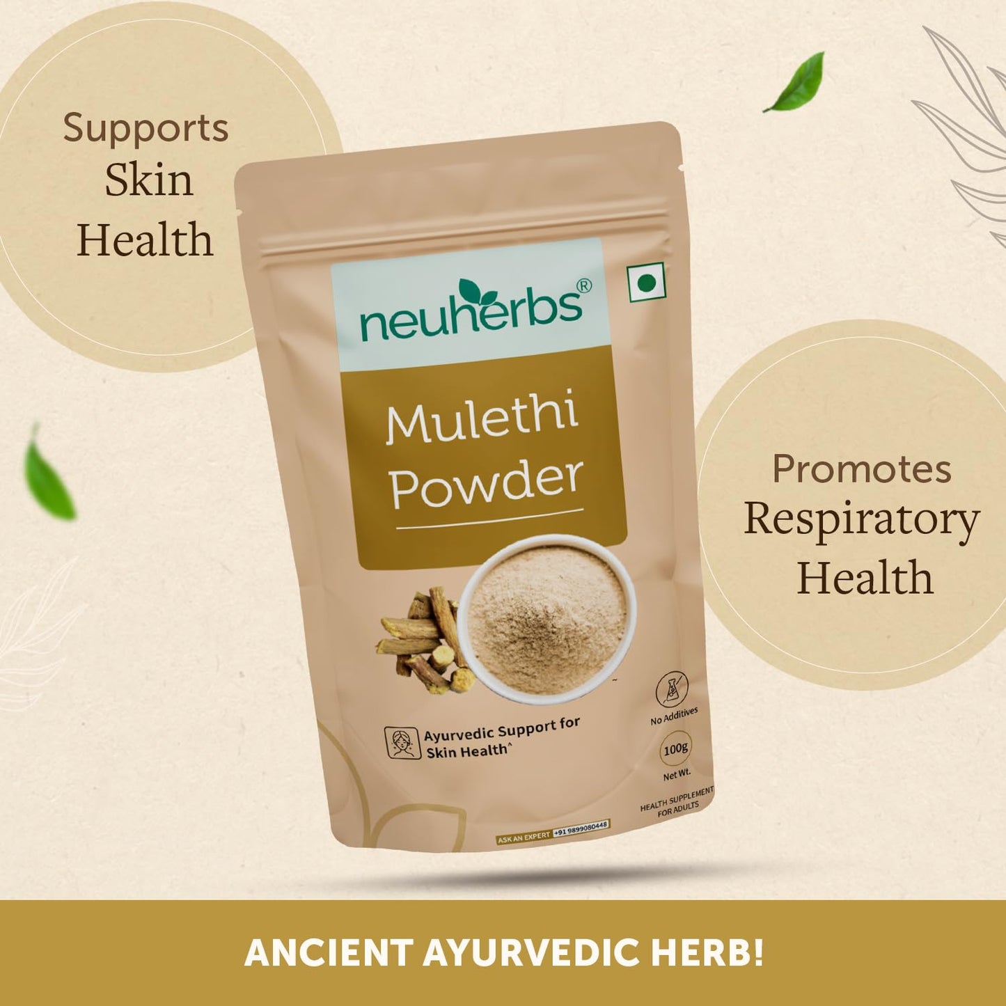Neuherbs Organic Mulethi Powder | Herbal Supplement | Liquorice | 100g- image 5