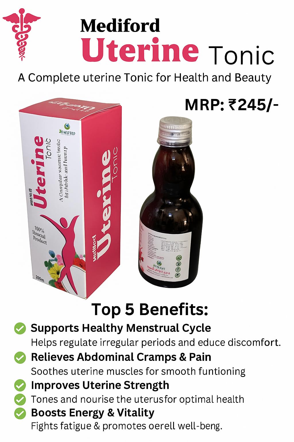Mediford Uterin Tonic Natural Health Supplement, 200ml