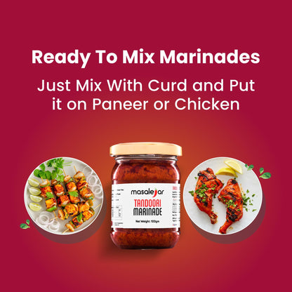 Masalejar Tandoori Marinade Masala 100g – Ready-to-Cook Veg Tikka & BBQ Spice Mix for Paneer, Mushroom, Veg Starters & Curries
