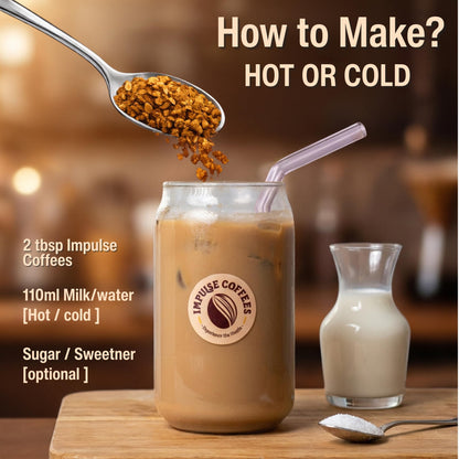 Impulse Coffees Vichaar Over Vanilla | Instant Coffee Powder | Ideal For Hot & Cold Coffee | Coffee Powder In Fresh | Smooth Medium Roast | Coffee Vanilla Flavour | Jar Packed | 100 Gms