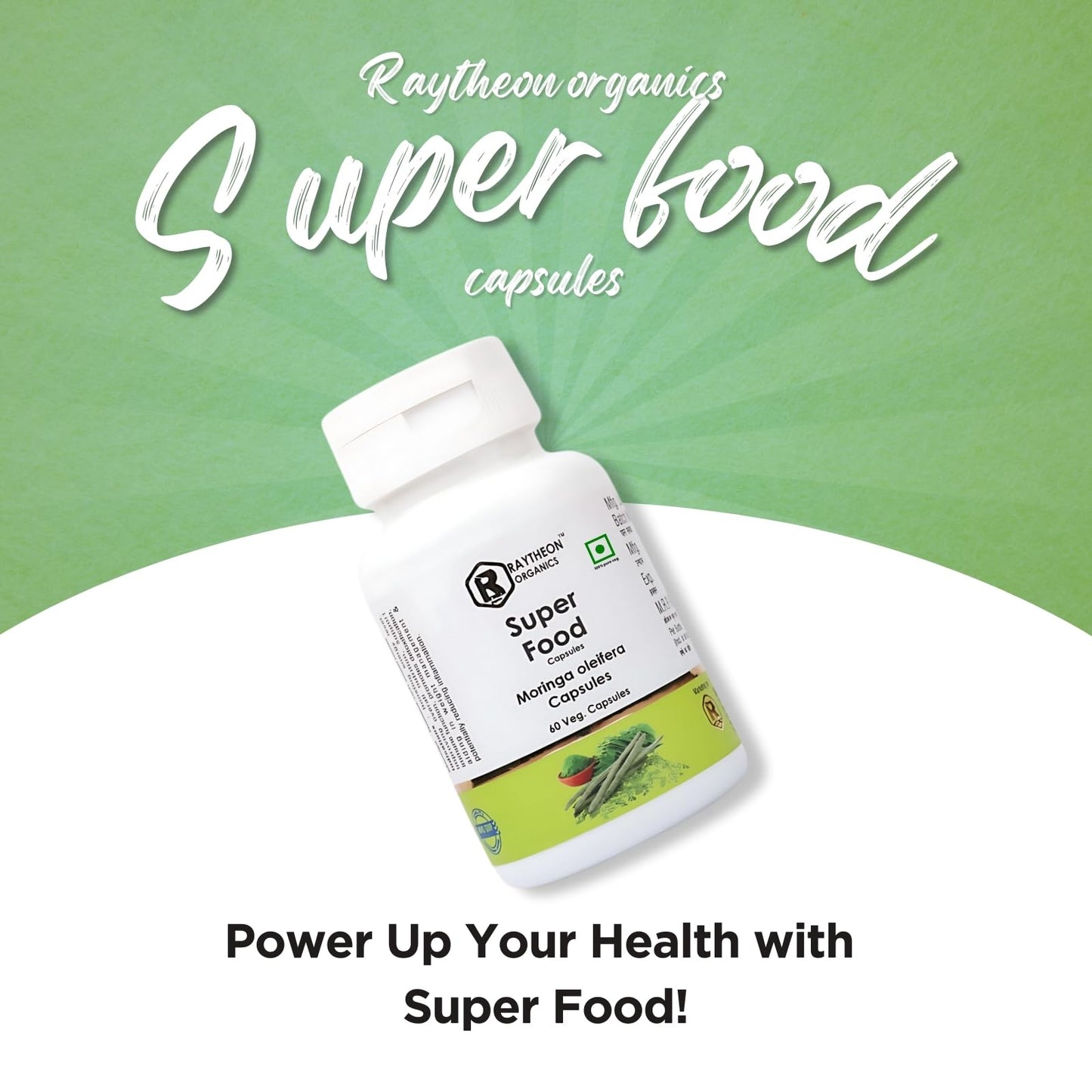 RAYTHEON ORGANICS Superfood Capsules – Ultimate Superfood Supplement & Multivitamin Capsules for Enhanced Wellness, Energy & Immunity