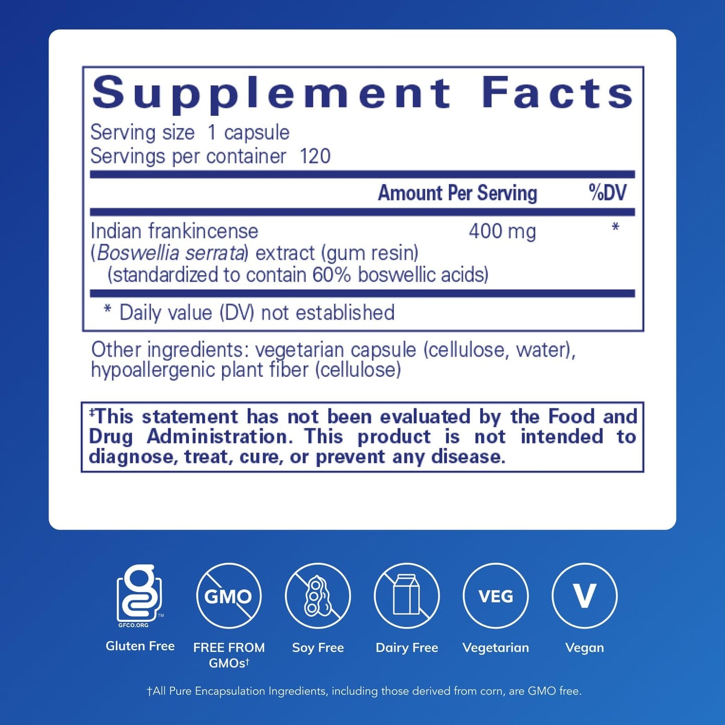 Pure Encapsulations Boswellia Dietary Supplement 120 Capsules