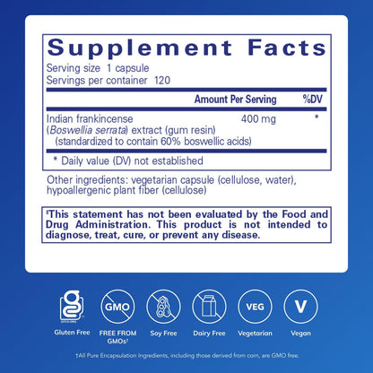 Pure Encapsulations Boswellia Dietary Supplement 120 Capsules
