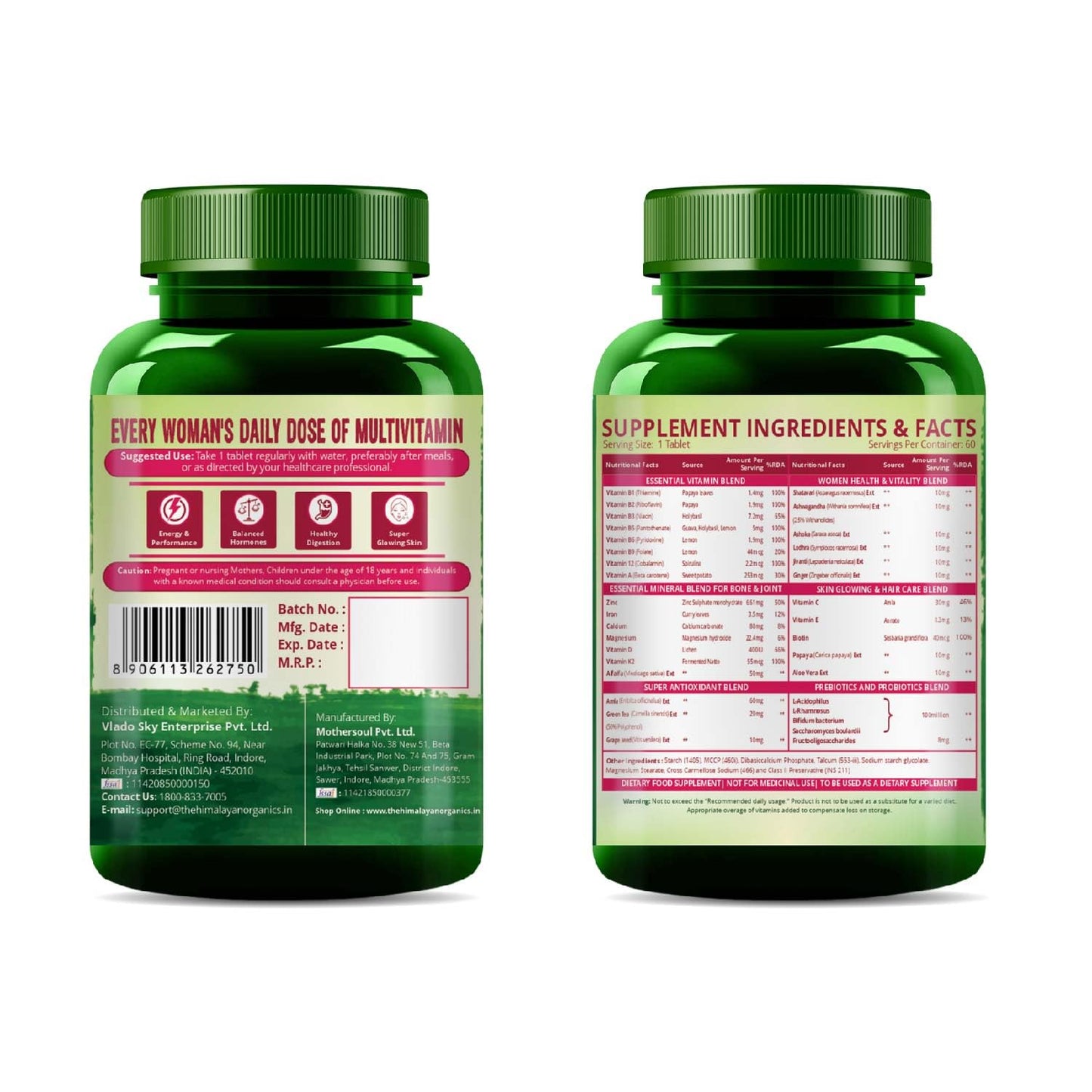 Himalayan Organics Multivitamin With Probiotics Supplement For Women Wi- image 2