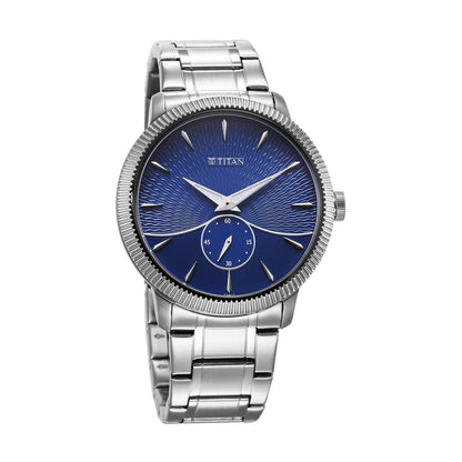 Titan Regalia Opulent Quartz Analog Blue Dial Silver Stainless Steel St- image 5
