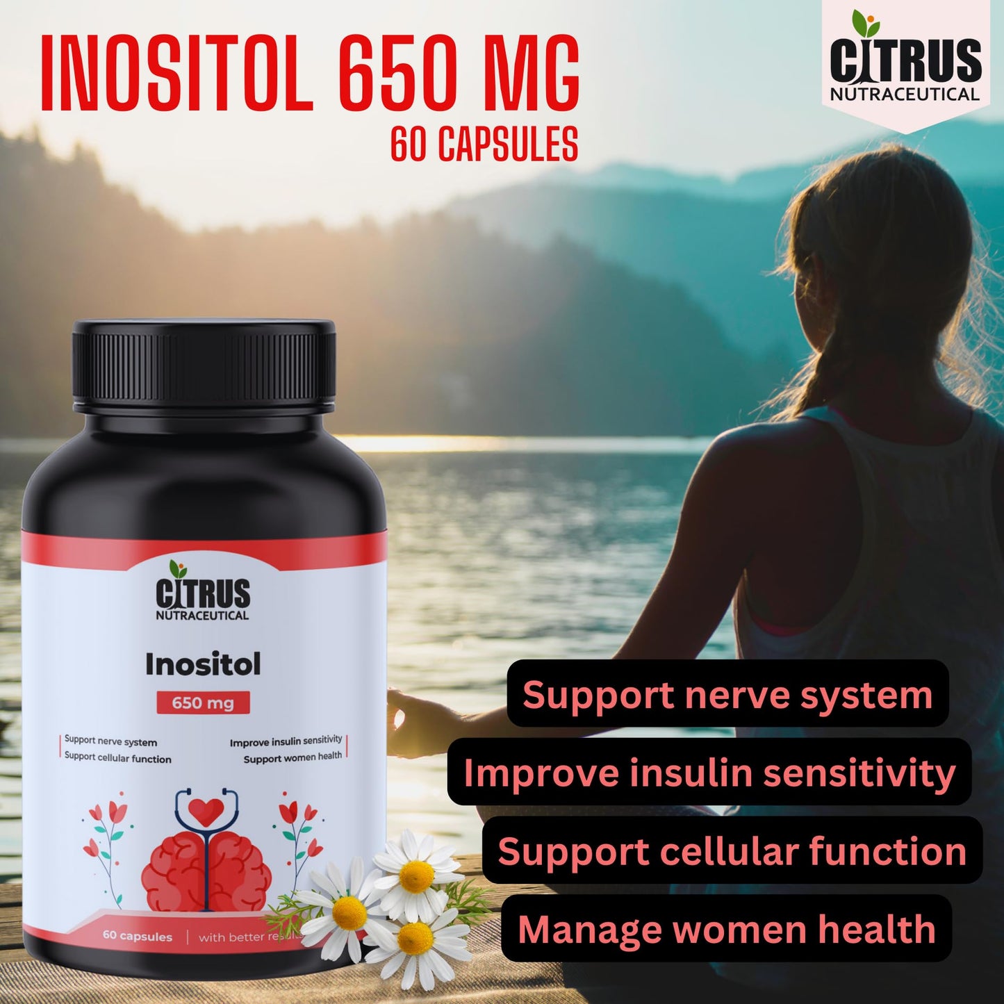 CITRUS NUTRACEUTICAL Inositol 650 mg- 60 Capsules