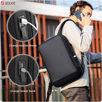 GOCART WITH G LOGO Hard Shell Slim Laptop Backpack deal for Working,Commuting,Daily(Black)