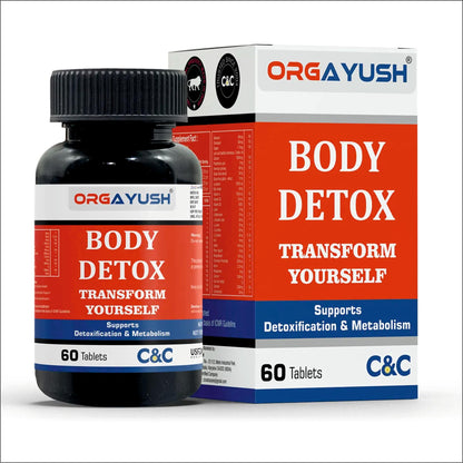 ORGAYUSH Body Detox Tablets for Daily Wellness – Herbal Supplement for Digestive Support, Liver Function, Immunity & Metabolism Support with Antioxidants (Pack of 1)